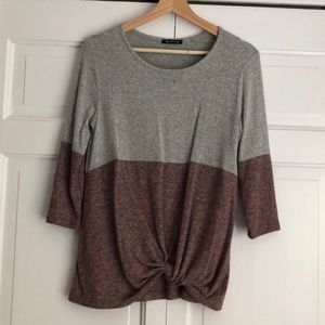 Stitch fix pink clover front twist knit top